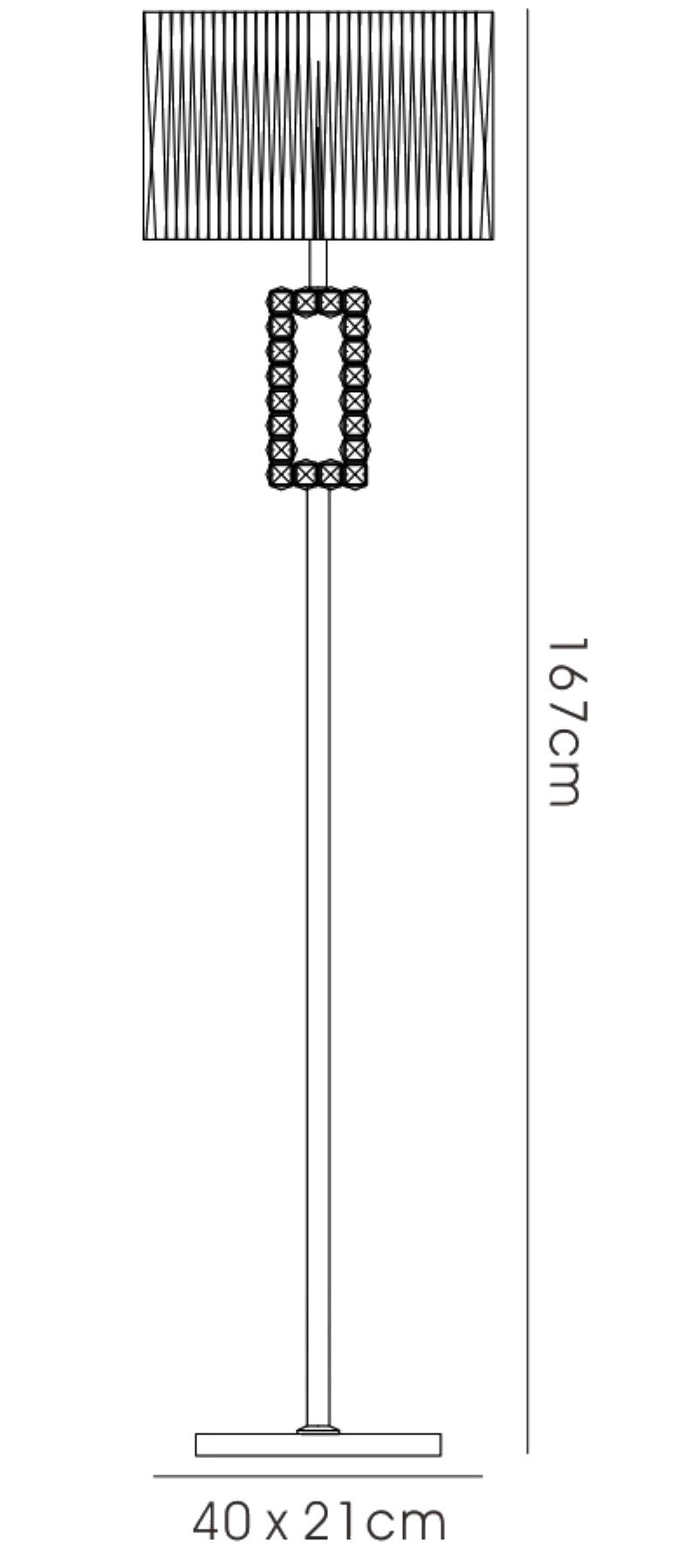 IL31533  Florence Crystal 167cm Floor Lamp 1 Light